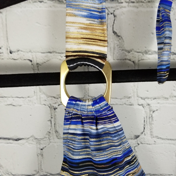 CUSTOM CURVES | metallic halter tankini swim top - Picture 3 of 7